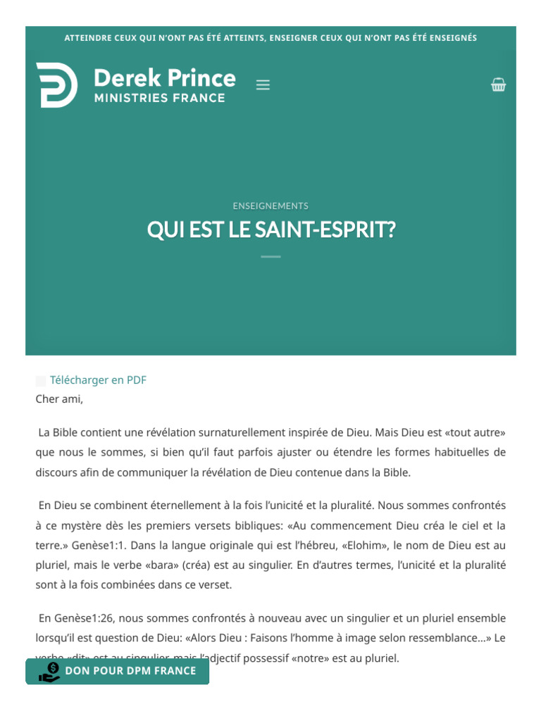 Comprendre le Saint-Esprit dans la Bible | PDF | Genre grammatical ...