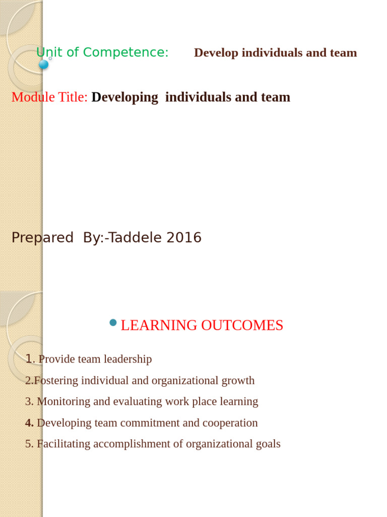 Team Development and Leadership Strategies | PDF | Educational ...
