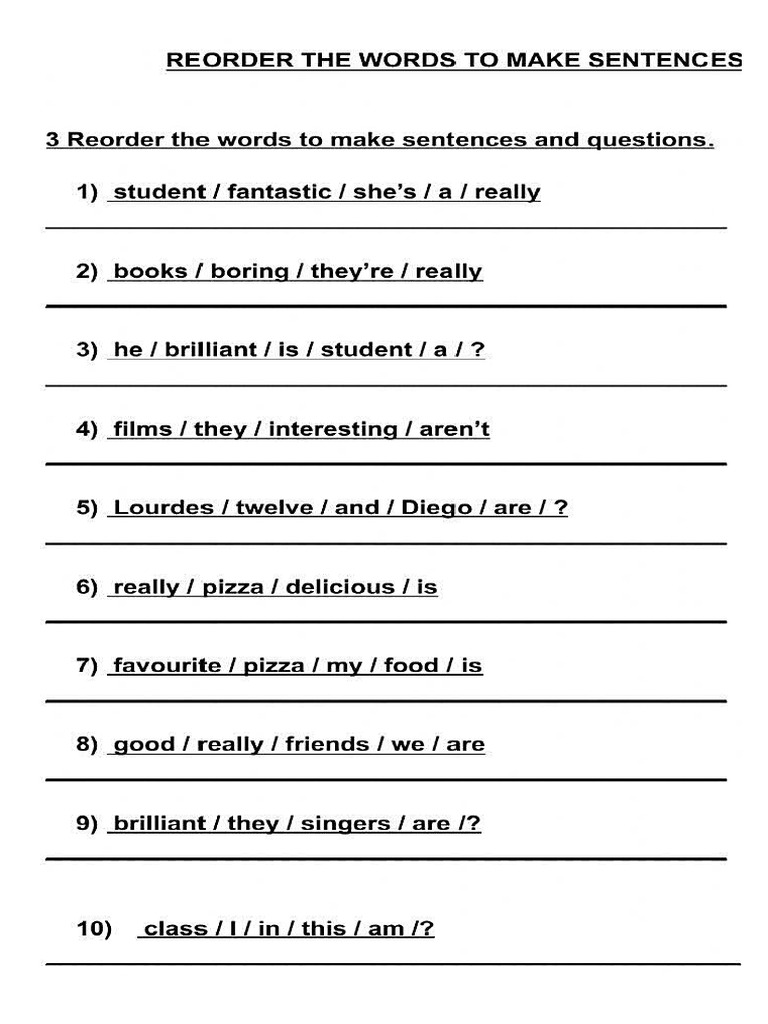 Reorder Sentences | PDF