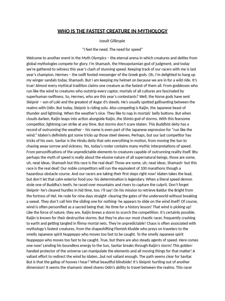 Fastest Gods in Mythology Race | PDF | Deities | Religious Belief And ...