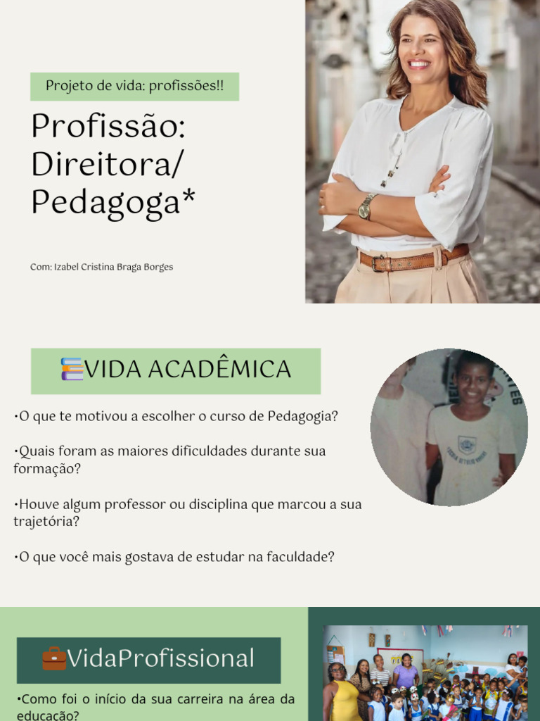 Trajetória de uma Pedagoga e Diretora | PDF
