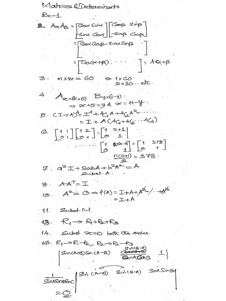 Matrices Ex | PDF