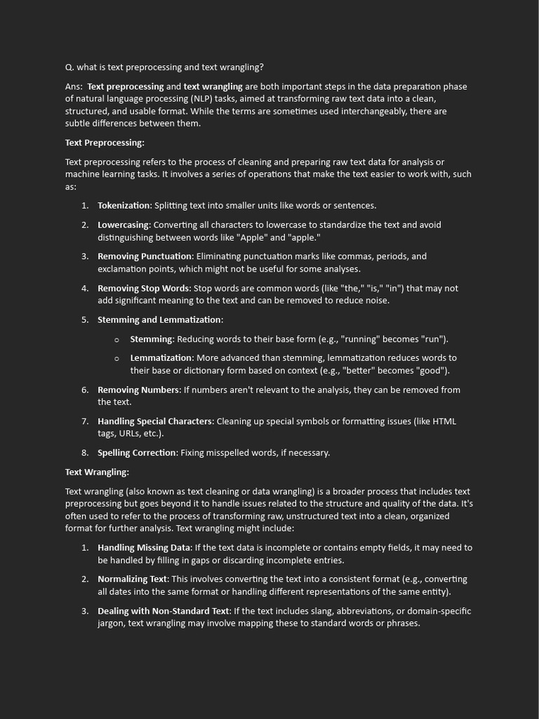 Text Preprocessing vs. Text Wrangling | PDF | Phrase | Glove