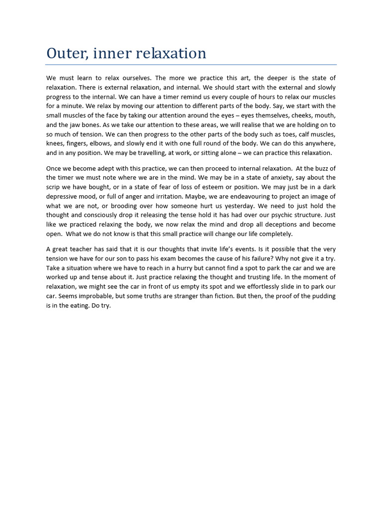 Article 005 - Outer, Inner Relaxation | PDF