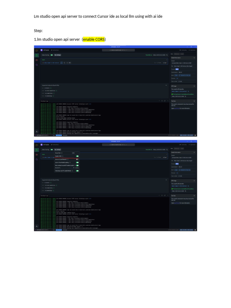 Connecting Cursor IDE to LM Studio | PDF
