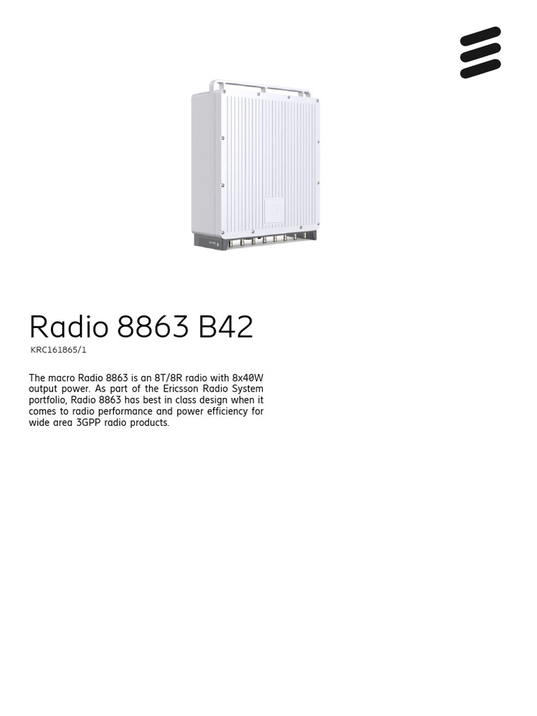 Ericsson Radio 8863 B42 Specifications | PDF | Radio | Electronics