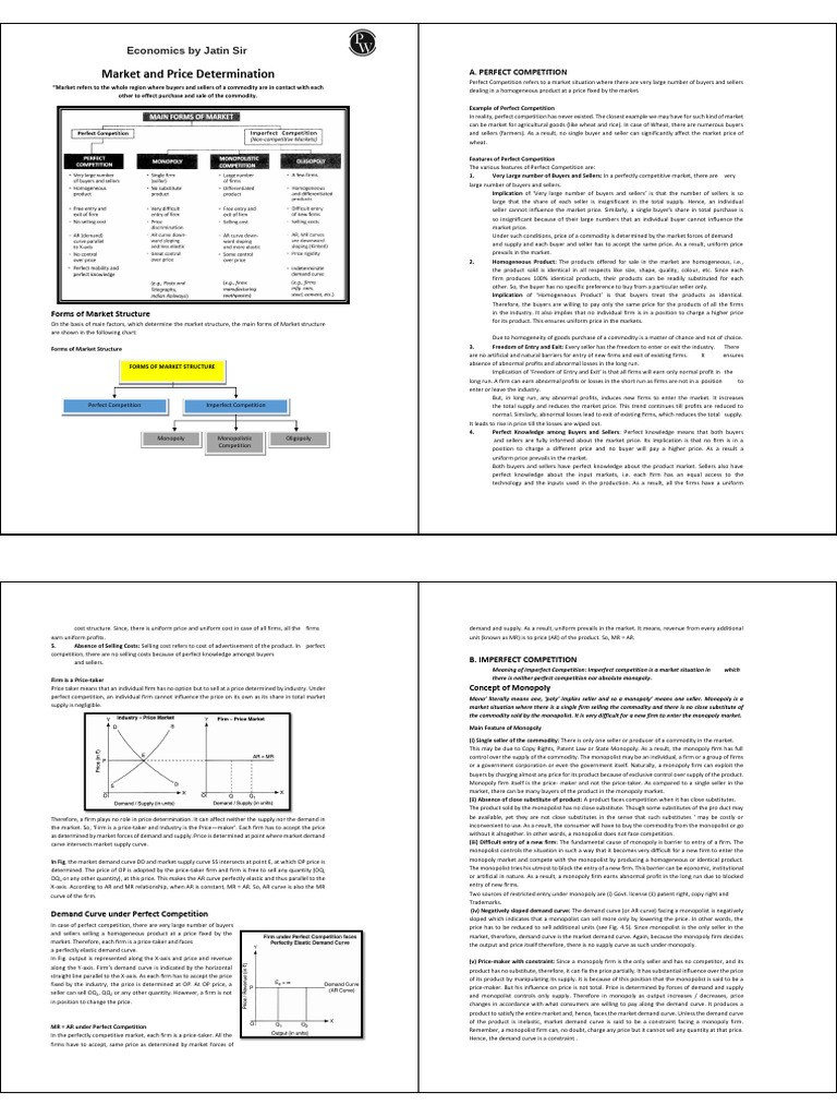 Perfect Competition Explained: Key Features | PDF | Monopoly | Market Power