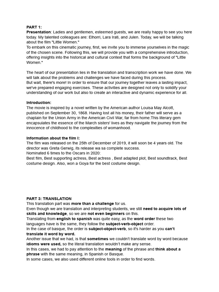 Script | PDF | Little Women | Human Communication