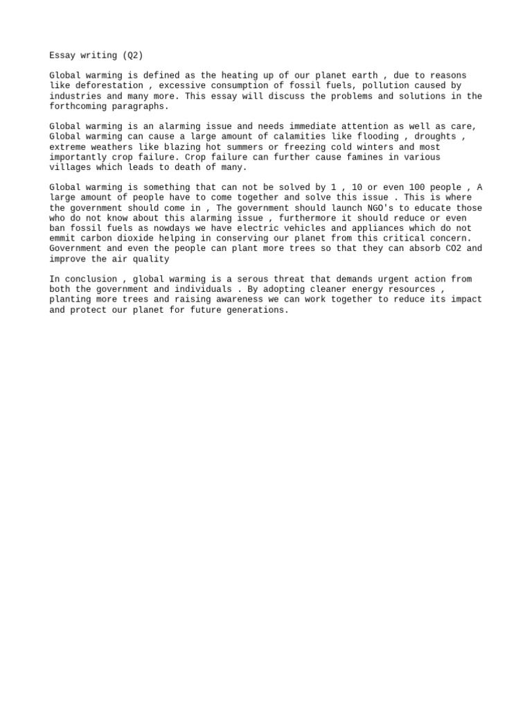 Essay Writing (Q2) | PDF