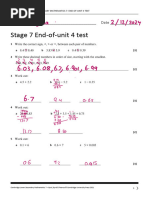 End-of-Unit 7 Maths Test Grade 7 | PDF | Mathematics | Arithmetic