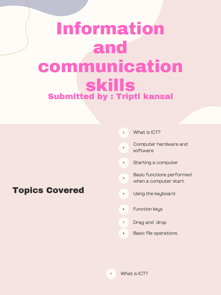 ICT Basics: Computer Skills Guide | PDF | Computer File | Computer Hardware