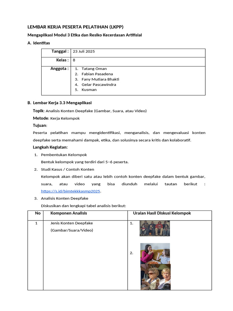 Modul 3 - LK 3.3 Mengaplikasi Kel 4 | PDF