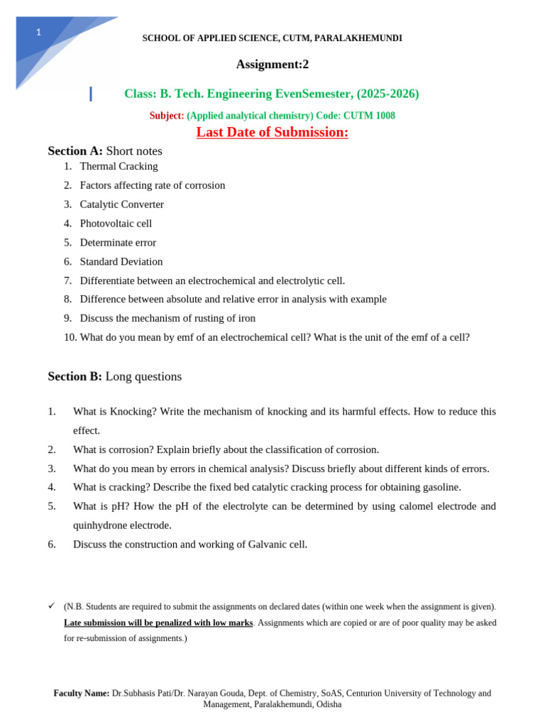 Applied Analytical Chemistry Assignment | PDF