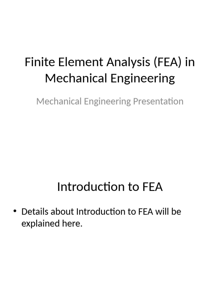 Finite Element Analysis in Engineering | PDF