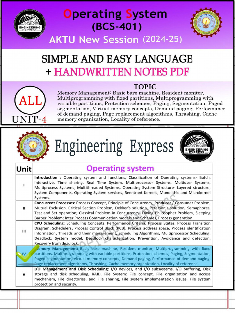 OS Unit-4 by Engineering Express | PDF