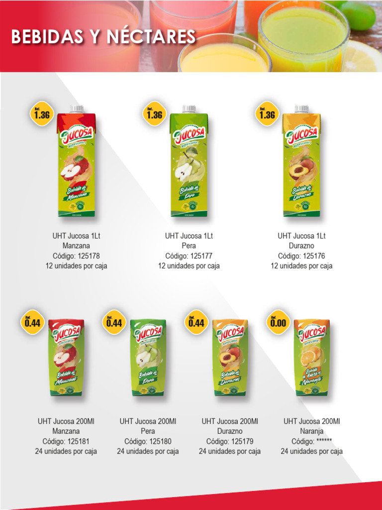 Jucosa 200ml: Variedades y Códigos | PDF