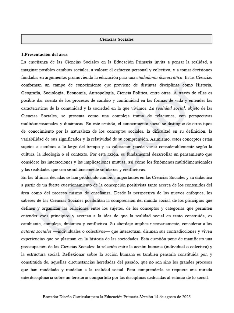 Enseñanza de Ciencias Sociales en Primaria | PDF | Sociedad | Conocimiento