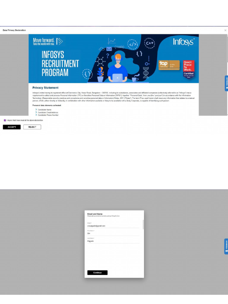 Infosys Registration Form | PDF