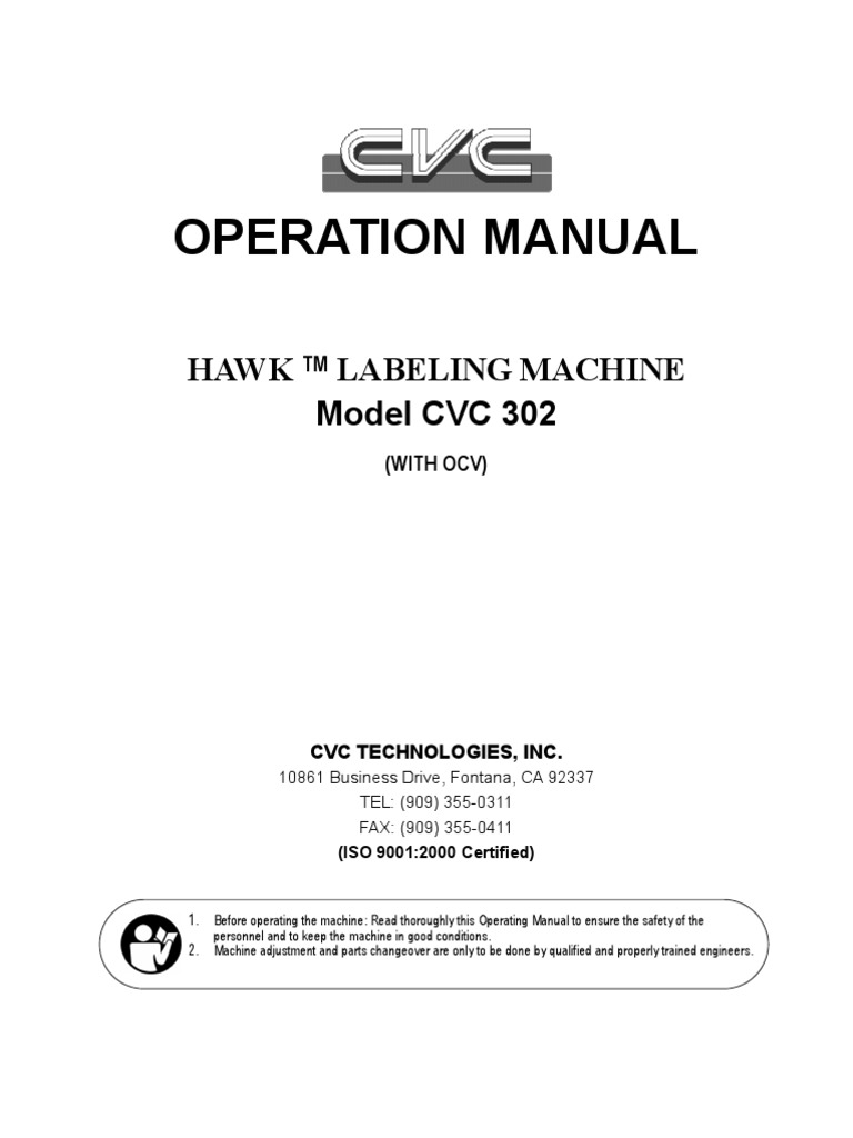 CVC 302 Manual | PDF | Safety | Occupational Safety And Health