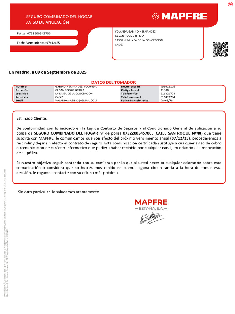 Prra 0732200345700 09092025201528613 4918 | PDF | Póliza de seguros ...