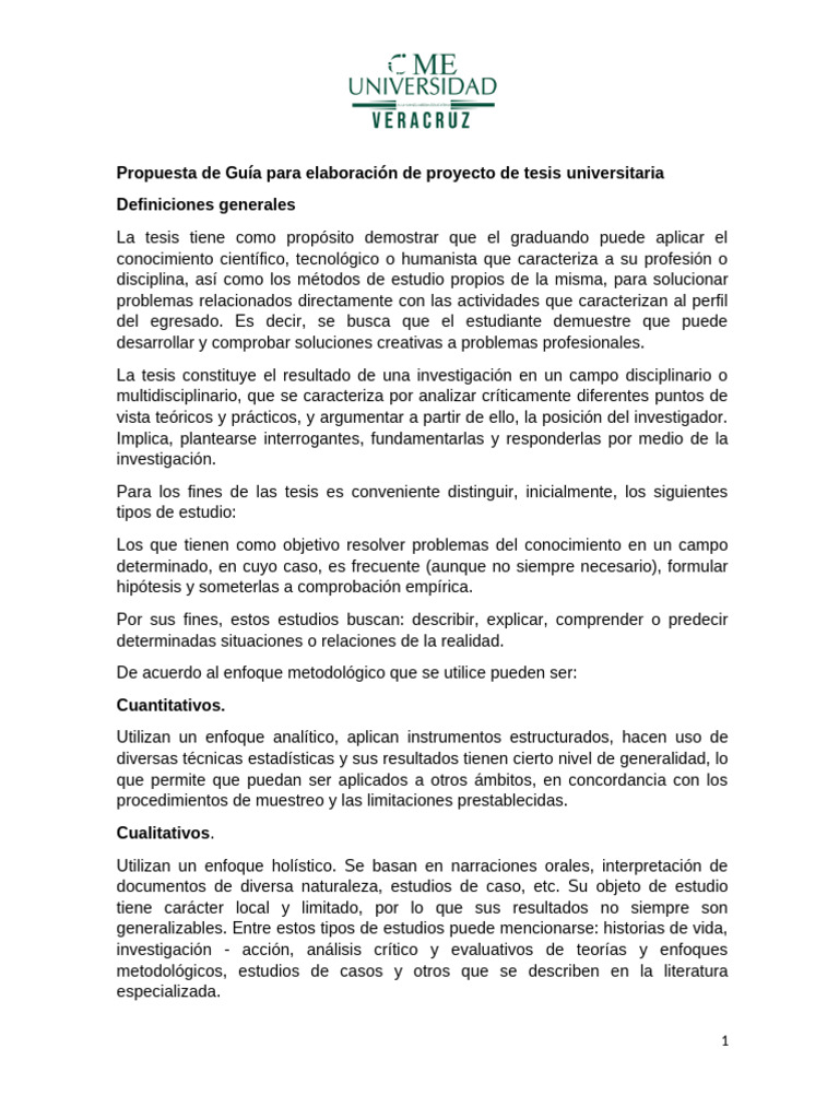 Guía para Proyecto de Tesis Universitaria | PDF | Hipótesis | Teoría