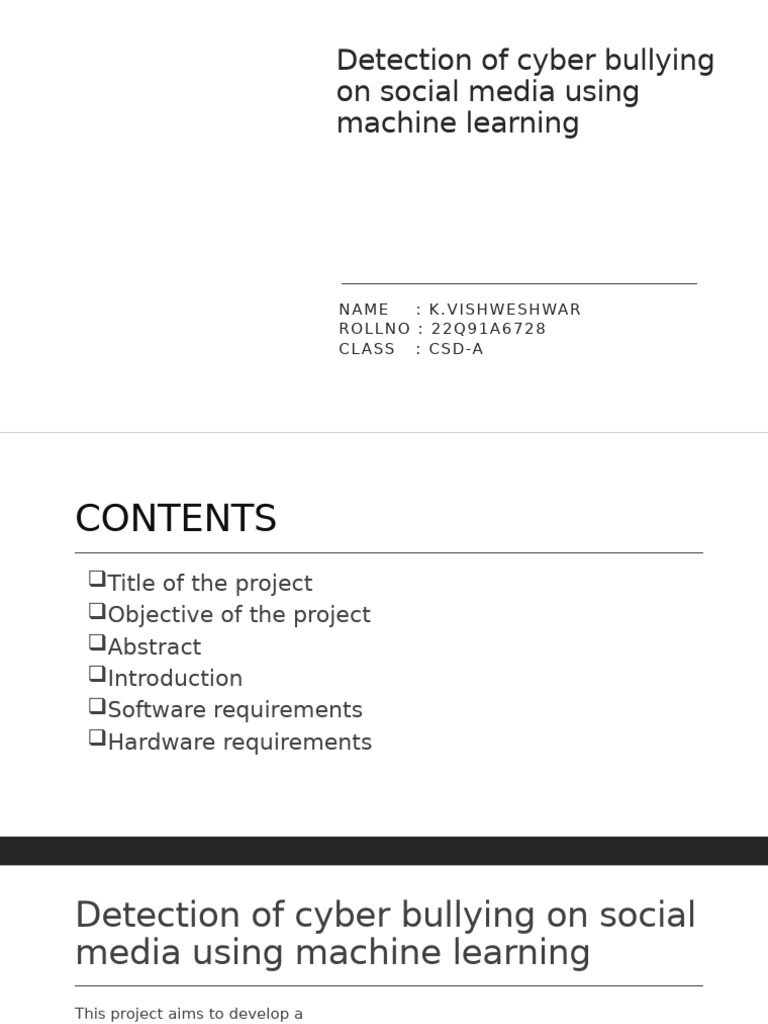 Cyberbullying Detection with ML | PDF | Cyberbullying | Machine Learning