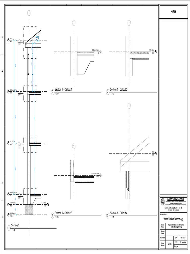 Timber Technology - Sheet - A106 - Typical Wall Section and Details of ...