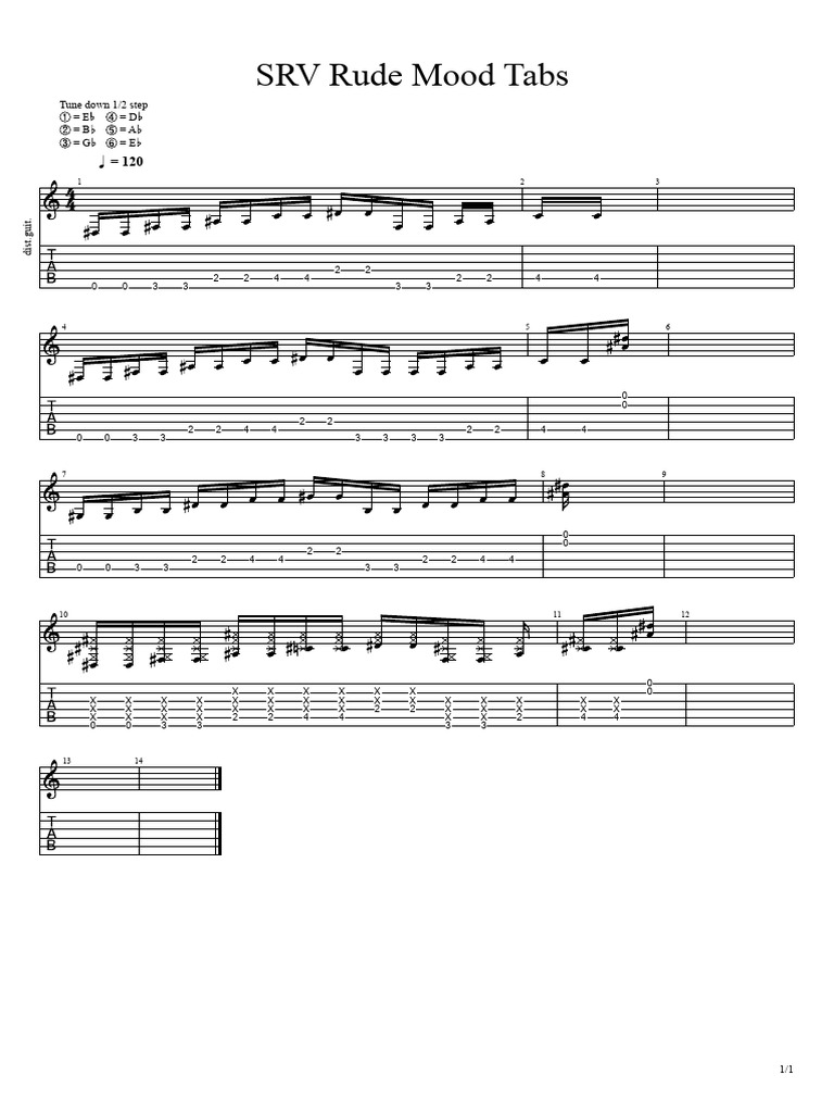 SRV Rude Mood Tabs | PDF