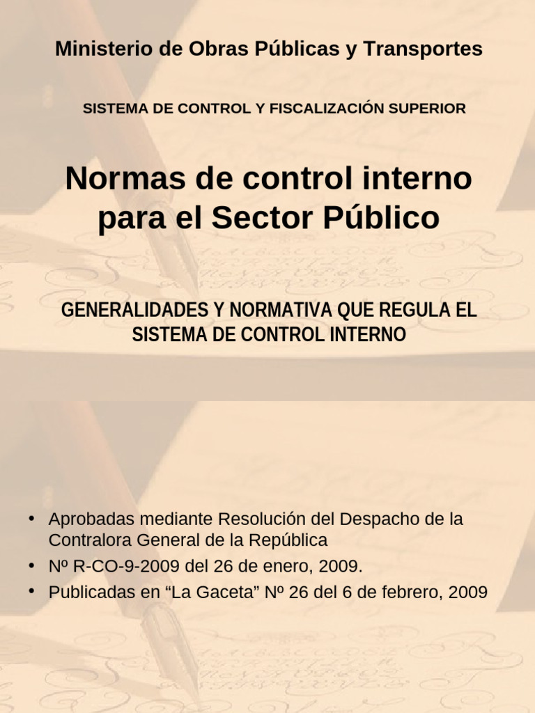 Normas de Control Interno en Costa Rica | PDF | Institución ...