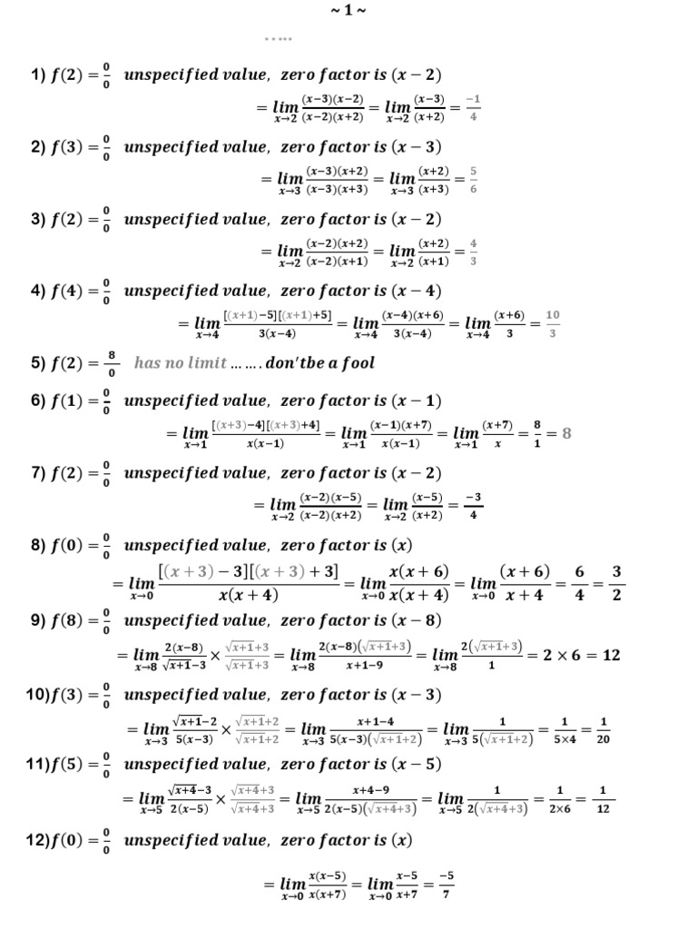 Answer of Limitssss | PDF