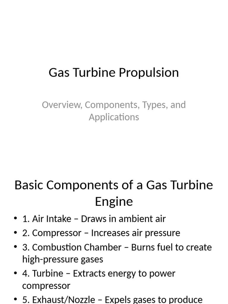 Gas Turbine Propulsion Overview and Types | PDF