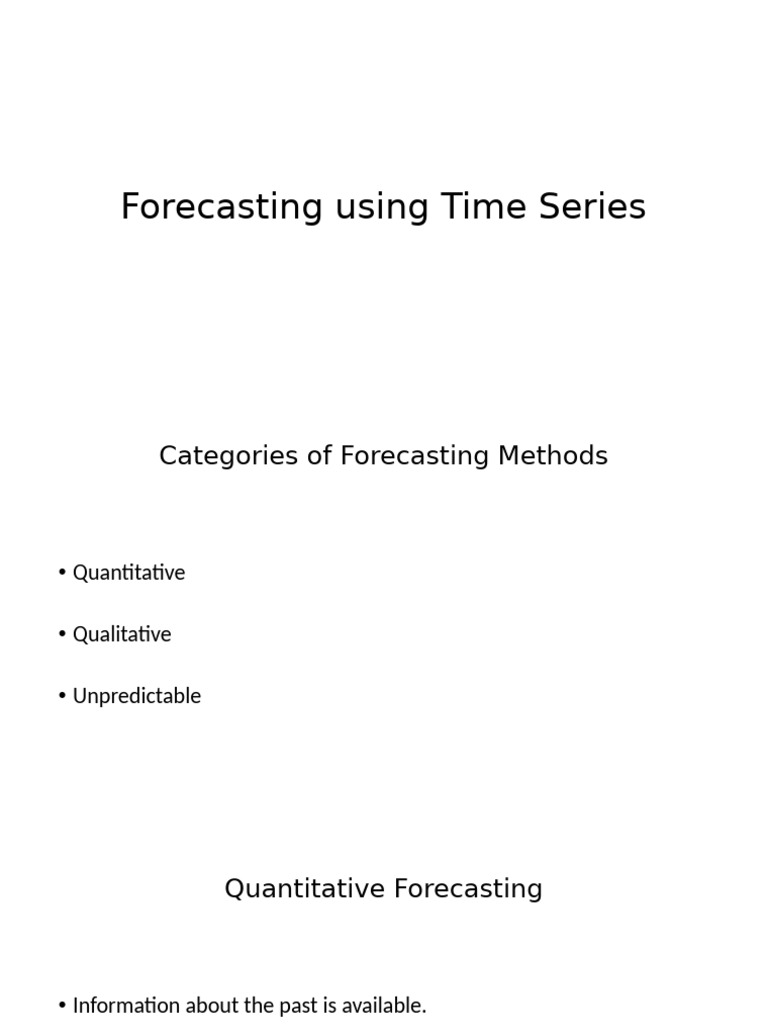 Time Series Forecasting Methods Explained | PDF | Autocorrelation ...