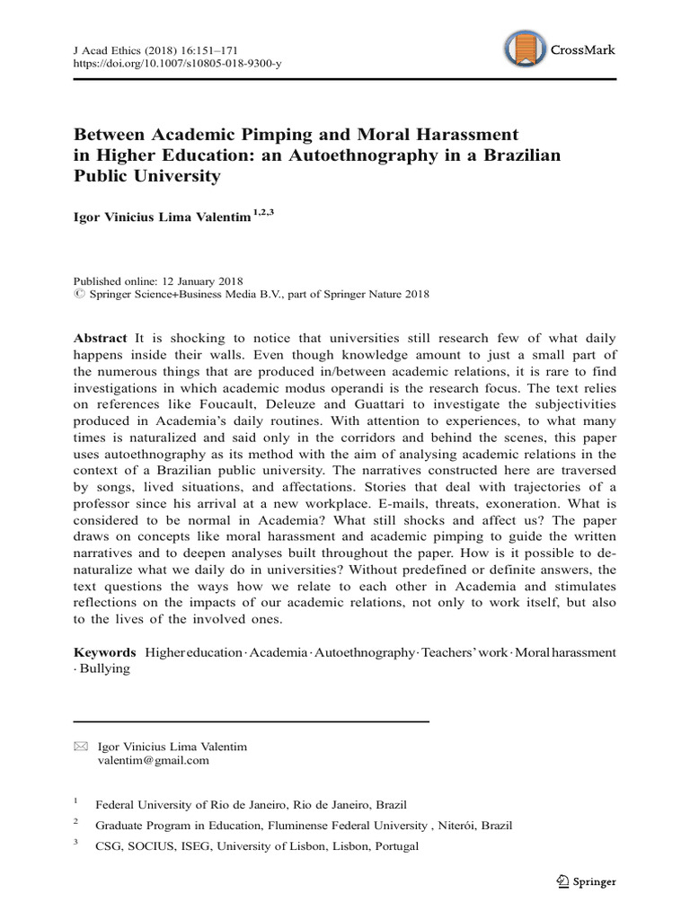 Academic Pimping and Harassment in Brazil | PDF