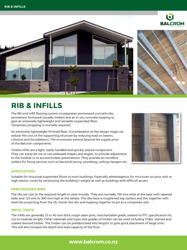 Rib and Infill Flooring System Overview | PDF