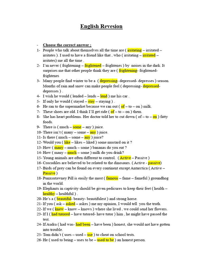 English Revesion | PDF