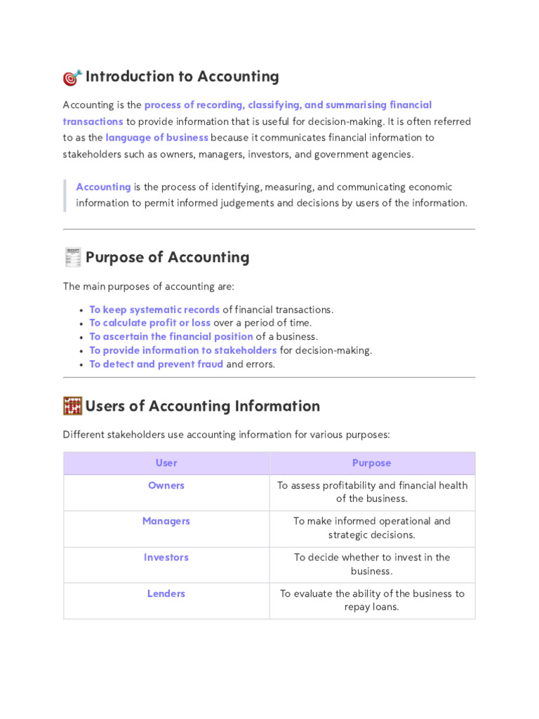 Introduction to Accounting Basics | PDF | Debits And Credits | Bookkeeping