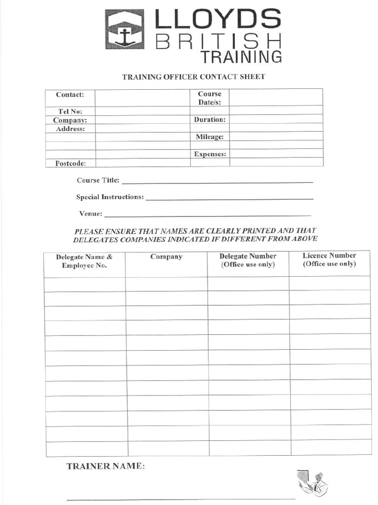 Training Att Sheet | PDF
