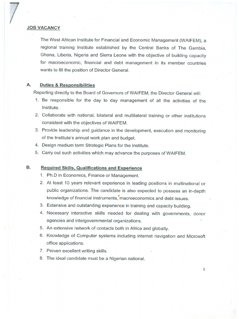 Job Vacancy | PDF