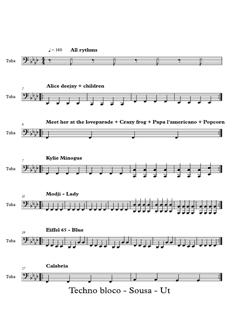 Tuba Performance Notation Guide | PDF