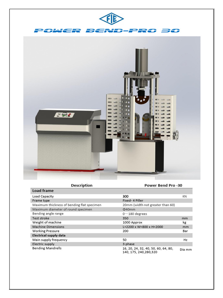 Power Bend-Pro 30 Specifications | PDF