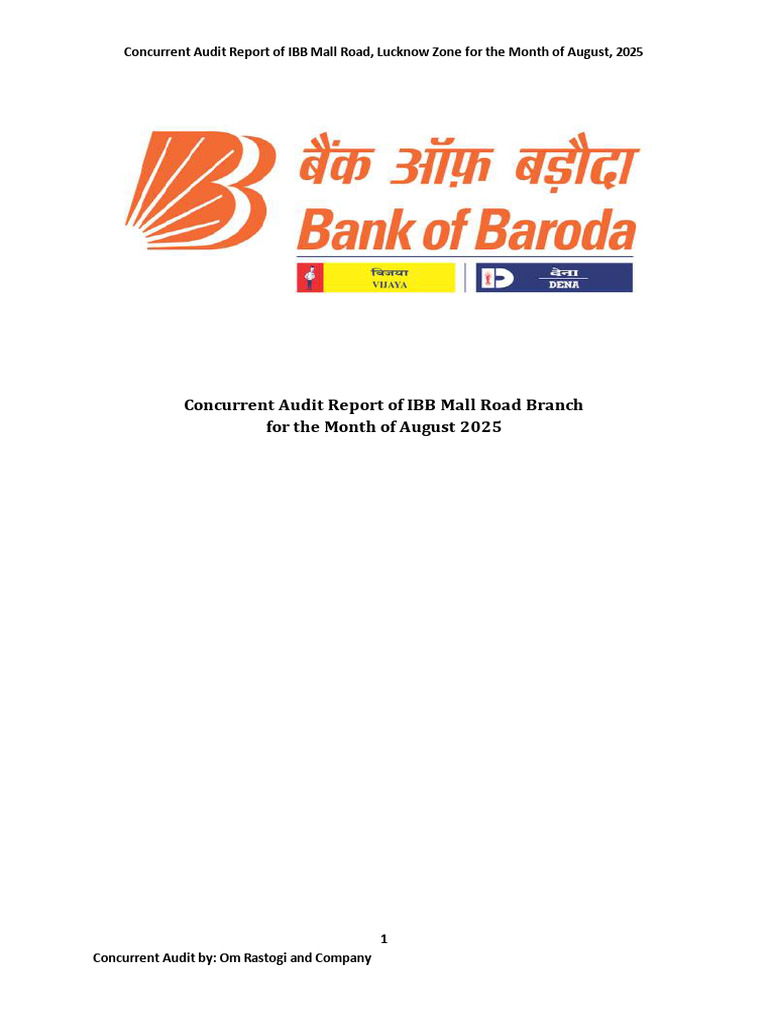 IBB Mall Road Audit Report - August 2025 | PDF | Audit | Money