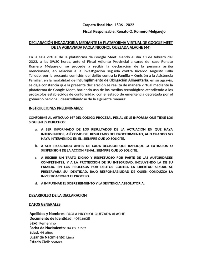 Formato de Declaración | PDF | Fiscal | Justicia