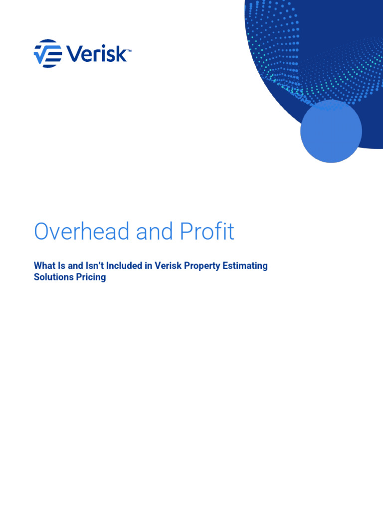 Xactimate Overhead and Profit Insights | PDF | Expense | Cost