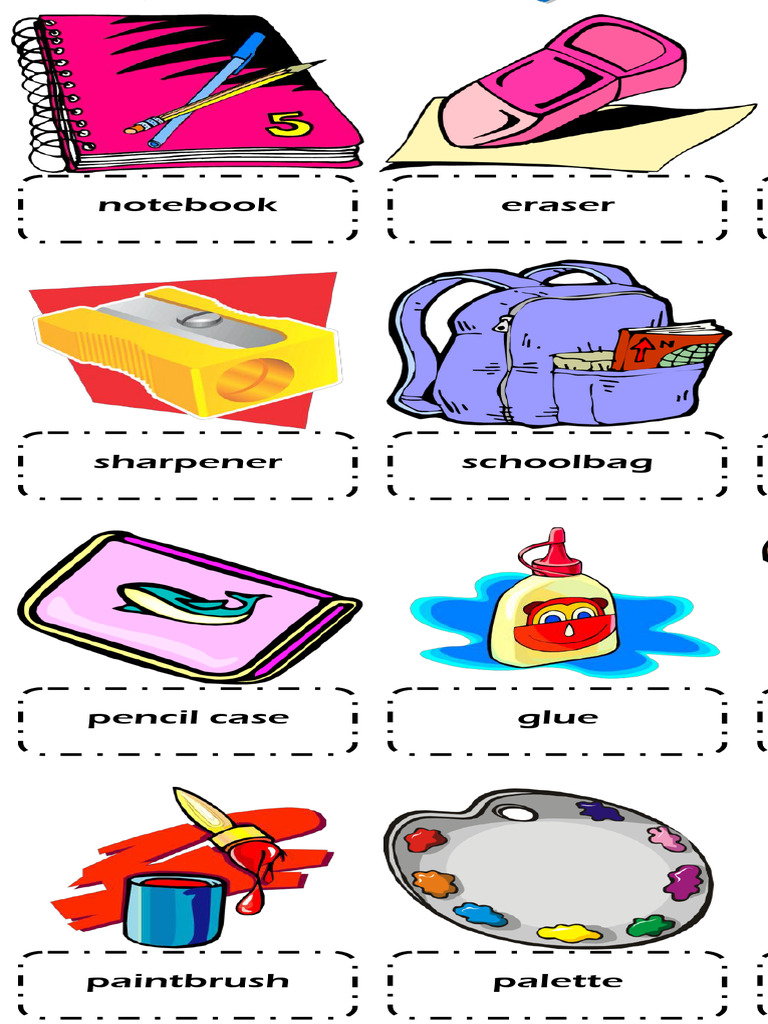 Classroom Objects Vocabulary Esl Picture Dictionary Worksheet For Kids ...