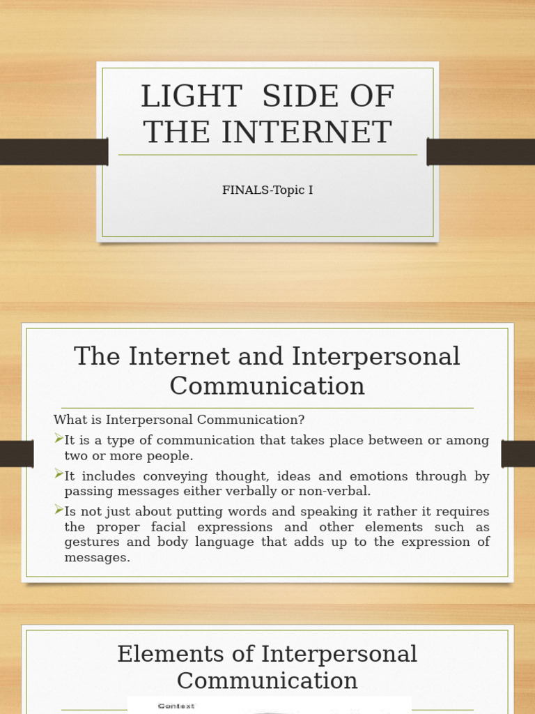 Interpersonal Communication in the Internet Age | PDF | Communication ...