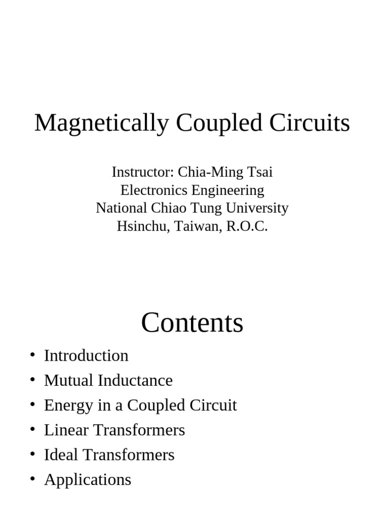 Magnetically Coupled Circuits | PDF | Inductance | Inductor