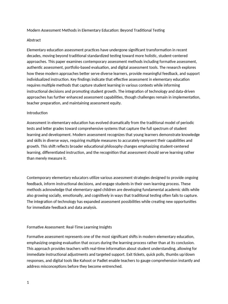 Modern Assessment Methods | PDF | Educational Assessment | Learning