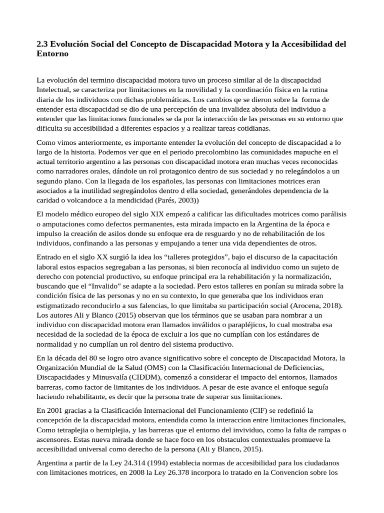Evolución de la Discapacidad Motora y Accesibilidad | PDF | Invalidez ...