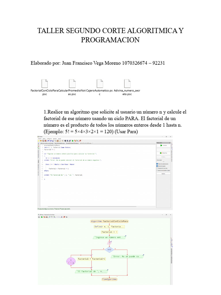 Taller Segundo Corte Algoritmica y Programacion | PDF