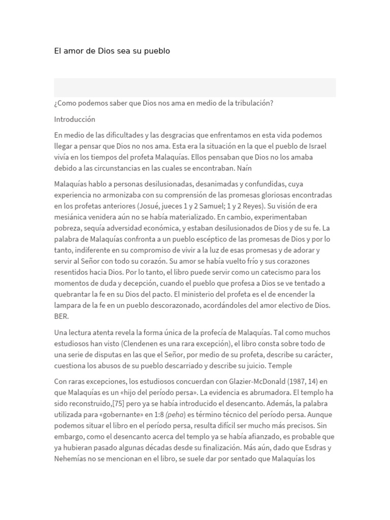 El Amor de Dios en la Tribulación | PDF | Jacob | Amor